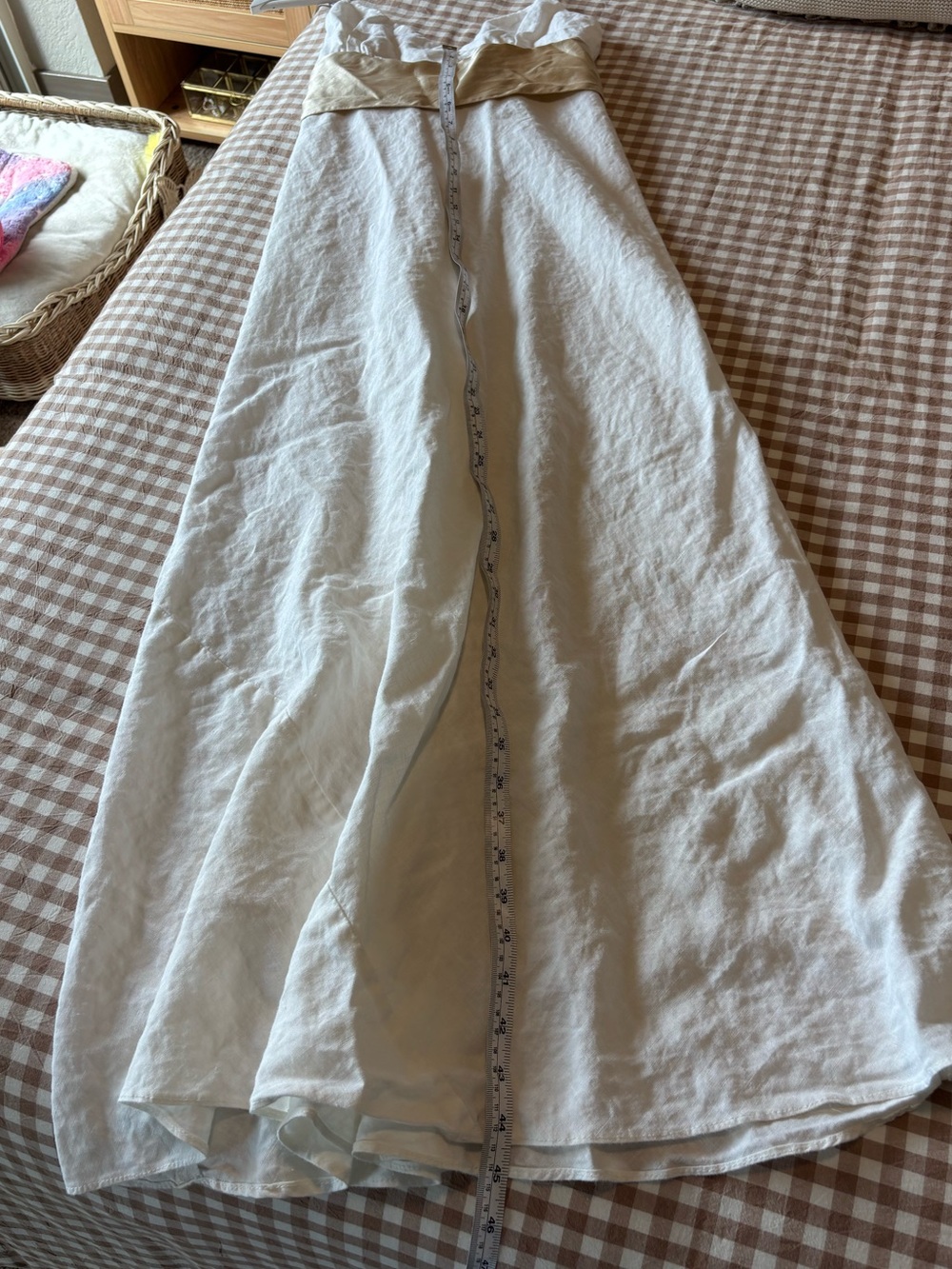 J. Crew 100% Linen with 100% Silk Lining Maxi Dress Cottagecore Greek Goddess - Picture 7 of 7